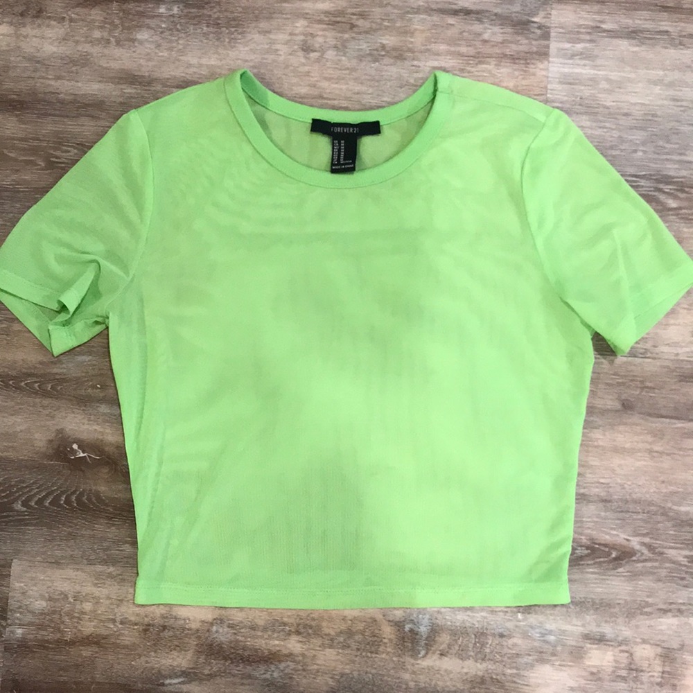 Like green mesh crop top